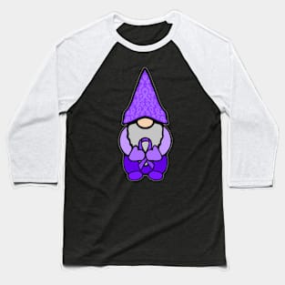 Gnome Holding a Purple Awareness Ribbon Baseball T-Shirt